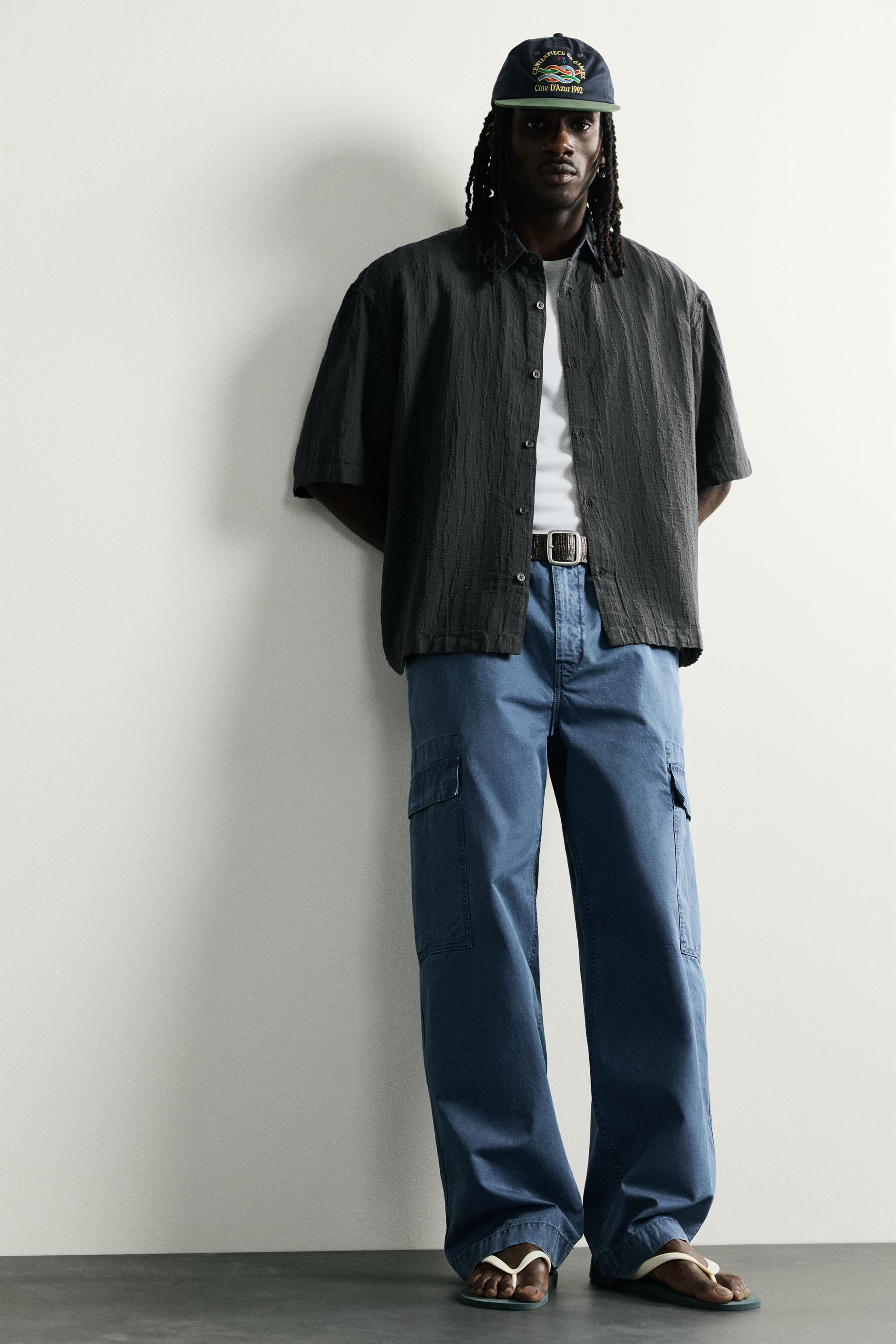 BOXY FIT STRIPED JACQUARD SHIRT